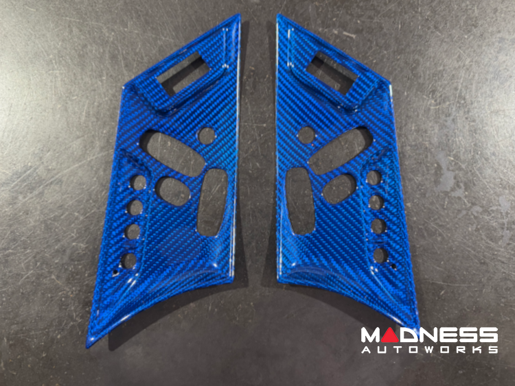 Jaguar F-TYPE Interior Trim - Carbon Fiber - Seat Adjustment Control Cover Trim Kit - Blue - Pre 2018